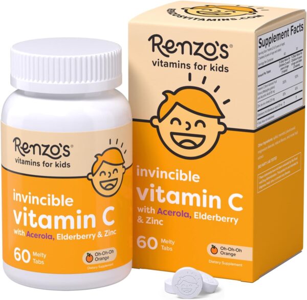 Renzo's Invincible Vitamin C for Kids with Elderberry and Zinc