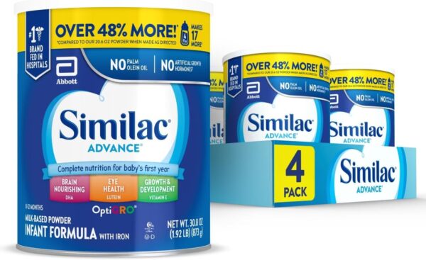 Similac Advance Infant Formula, Stage 2, Powder, 30.8 Ounces (Pack of 4)
