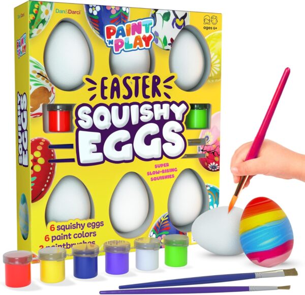 Dan&Darci Easter Egg Squishy Painting Kit - Arts & Crafts for Girls and Boys 