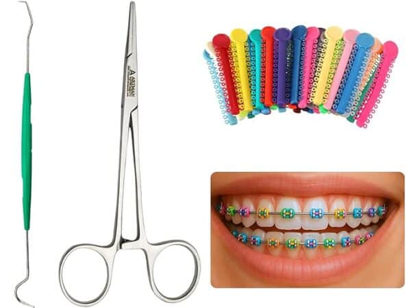 Ligas para Brackets Ortodoncia Dental braces color changing kit orthodontic Dental Ligature Ties for Brackets Change Braces Color Easily DIY Braces Color Kit 1040pcs
