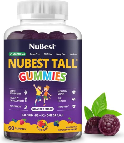 NuBest Tall Gummies for Kids Age 2+ & Teens | Bone Strength, Immunity