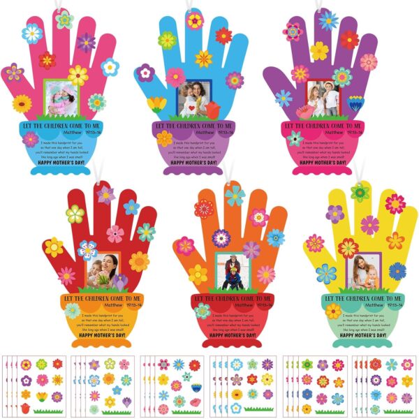 Sumind Mother's Day Craft Kit, 24 Sets DIY Handprint Craft Kit for Kids
