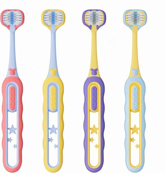 EASICUTI Soft Toddler Toothbrushes, Efficient 3 Sided Toothbrush, Baby Toothbrush 12 Months and up,Infant Toothbrush, Toddler Training Tooth brush for Ages