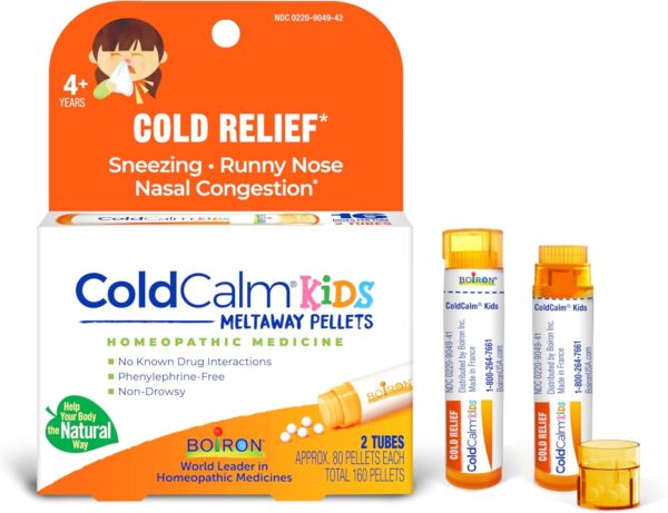 Boiron ColdCalm Kids Pellets for Relief of Common Cold Symptoms Such as Sneezing, Runny Nose, Sore Throat