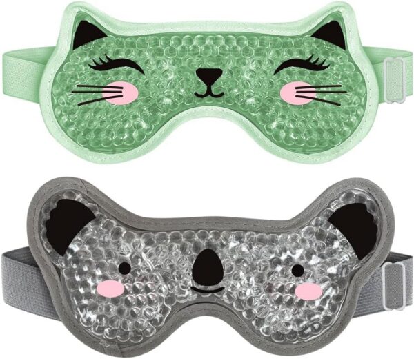 CONBELLA Kids Ice Packs 2 Packs Cooling Eye Mask with Soft Plush Backing for Children Boo Boos Sinus Headache Fever Patch for Kids CONBELLA Kids Ice Packs 2 Packs Cooling Eye Mask with Soft Plush Backing for Children Boo Boos Sinus Headache Fever Patch for Kids