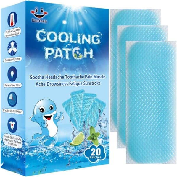 20 Sheets Cooling Patches for Fever Discomfort & Pain Relief