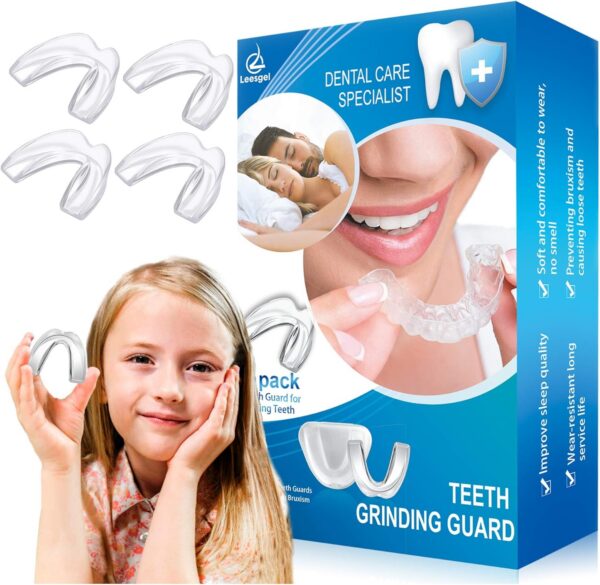 4 Pack Kids Mouth Guard for Grinding Teeth & Clenching, Eliminates TMJ, Stops Bruxism, Athletic Night & Sport Guard (Kid Size)
4 Pack Kids Mouth Guard for Grinding Teeth & Clenching, Eliminates TMJ, Stops Bruxism, Athletic Night & Sport Guard (Kid Size)