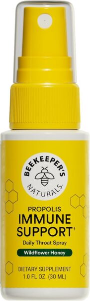 Beekeeper's Naturals Propolis Throat Spray for Daily Immune Support, 1 oz | 95% Bee Propolis Extract, Natural Immune Support & Sore Throat Relief,... Beekeeper's Naturals Propolis Throat Spray for Daily Immune Support, 1 oz | 95% Bee Propolis Extract, Natural Immune Support & Sore Throat Relief,...