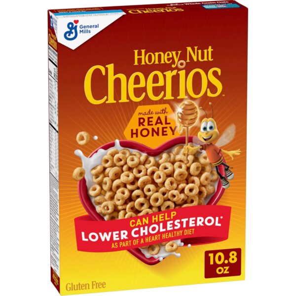 Cheerios Honey Nut Breakfast Cereal, Heart Healthy, Gluten Free, 10.8 oz

