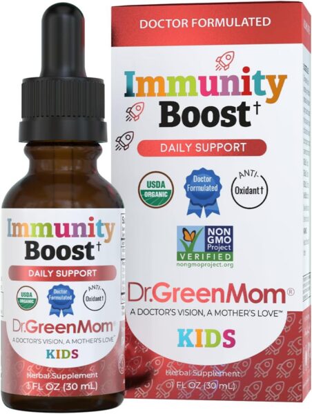 Dr. Green Mom Immunity Boost Kids — Echinacea Elderberry Astragalus & VIT C | Child & Baby Immune Support Drops — Liquid Drops with Vitamin C —...
