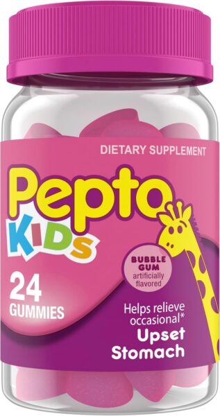Pepto Kids Gummies, Helps Relieve Occasional Upset Stomach, Acid Indigestion, Sour Stomach and Heartburn, 24 Gummies Pepto Kids Gummies, Helps Relieve Occasional Upset Stomach, Acid Indigestion, Sour Stomach and Heartburn, 24 Gummies