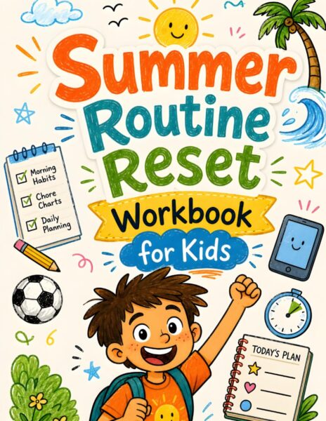Summer Routine Reset Workbook for Kids: Morning Habits, Screen-Time Balance
