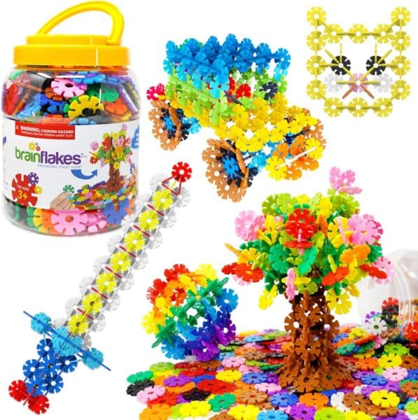 Brain Flakes 500 Piece Set, Ages 3+, Interlocking Plastic Disc Toy for Creative Building Brain Flakes 500 Piece Set, Ages 3+, Interlocking Plastic Disc Toy for Creative Building
