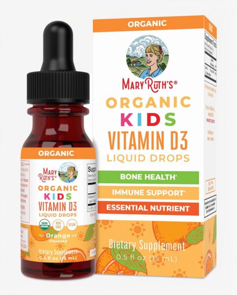 MARYRUTH'S USDA Organic Vitamin D3 Liquid Drops for Kids MARYRUTH'S USDA Organic Vitamin D3 Liquid Drops for Kids