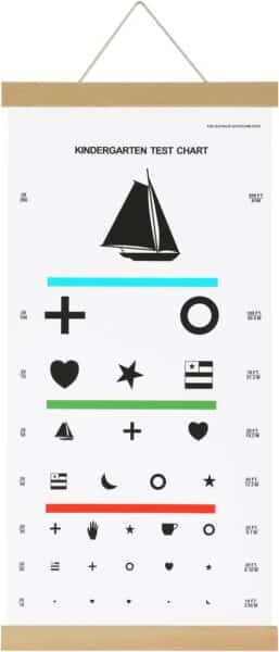 Pediatric Eye Chart for Kindergarten Child, Eye Test Chart for Kids
