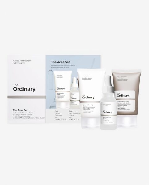 The Ordinary The Acne Set, 3-Step Skin Regimen with Glucoside Foaming Cleanser