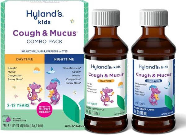 Hyland's Kids Cough Syrup & Mucus Relief 2-Pack (Day + Night) Grape 8 fl oz Hyland's Kids Cough Syrup & Mucus Relief 2-Pack (Day + Night) Grape 8 fl oz